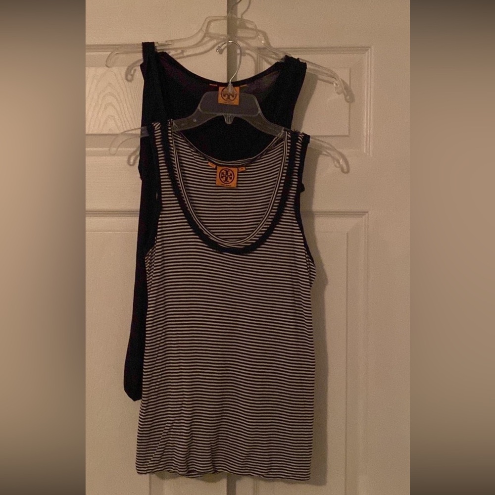 Tory Burch Doubled Layer Raw Hem Tanks